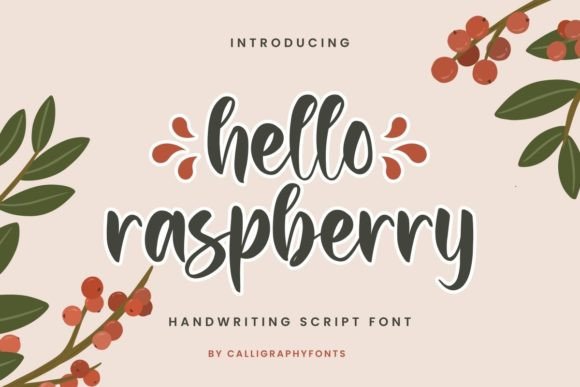 Hello Raspberry Font: A Script Typeface for Creative Web Design